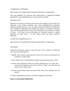 Biometric Registration Best Practice