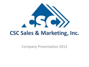 Sales Powerpoint - CSC Sales & Marketing