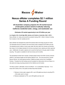 Nexus eWater completes $2.1 million Series A Funding