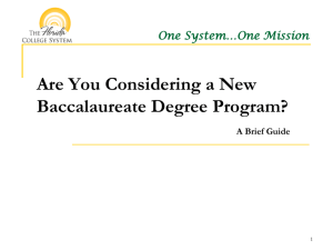 Are You Considering a New Baccalaureate Degree Program?