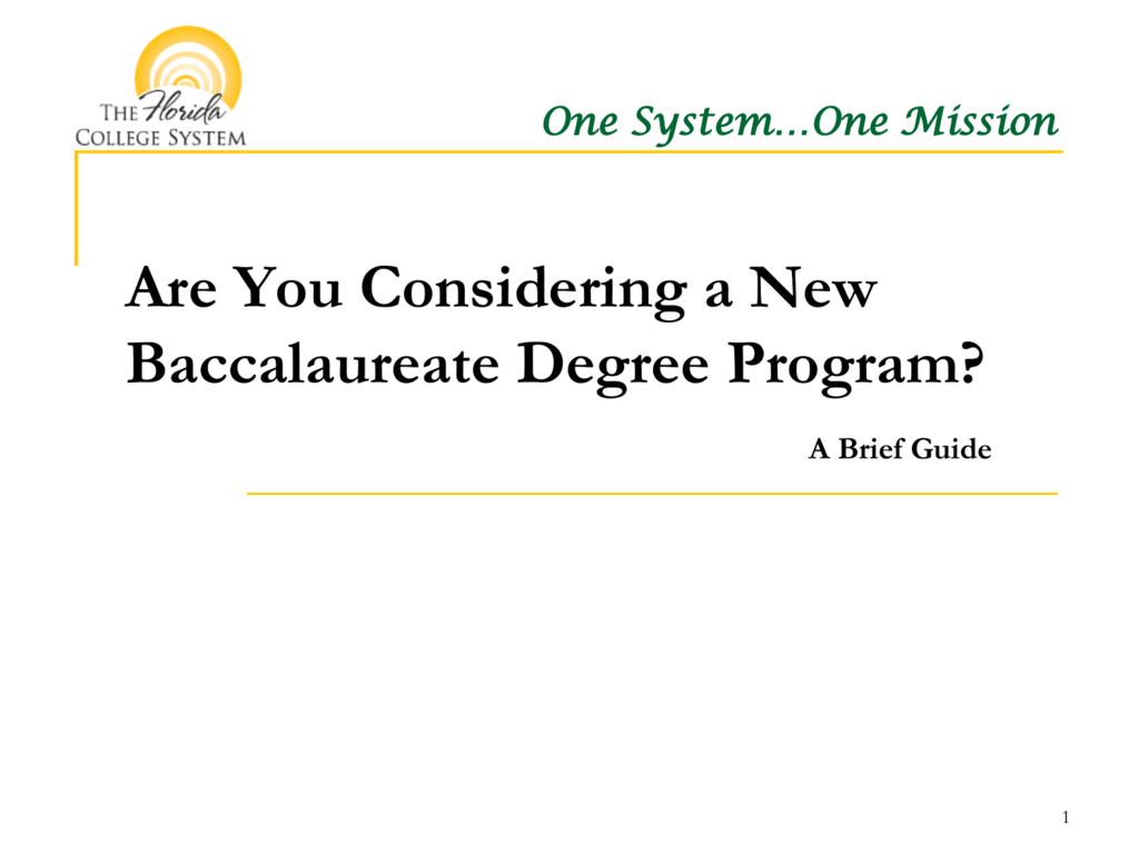 Are You Considering A New Baccalaureate Degree Program 