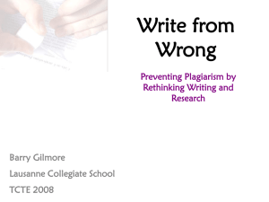 Plagiarism TCTE - barrygilmore