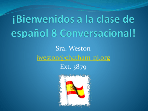 ¡Bienvenidos a la clase de español 7!
