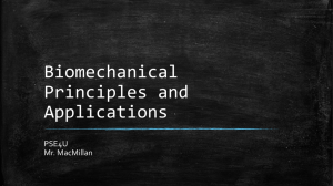 Biomechanical Principles and Applications