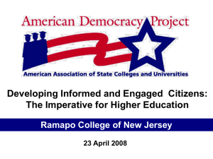 Civic Engagement Presentation - Ramapo College of New Jersey