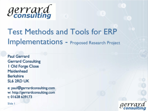 Development of Methods and Tools for ERP