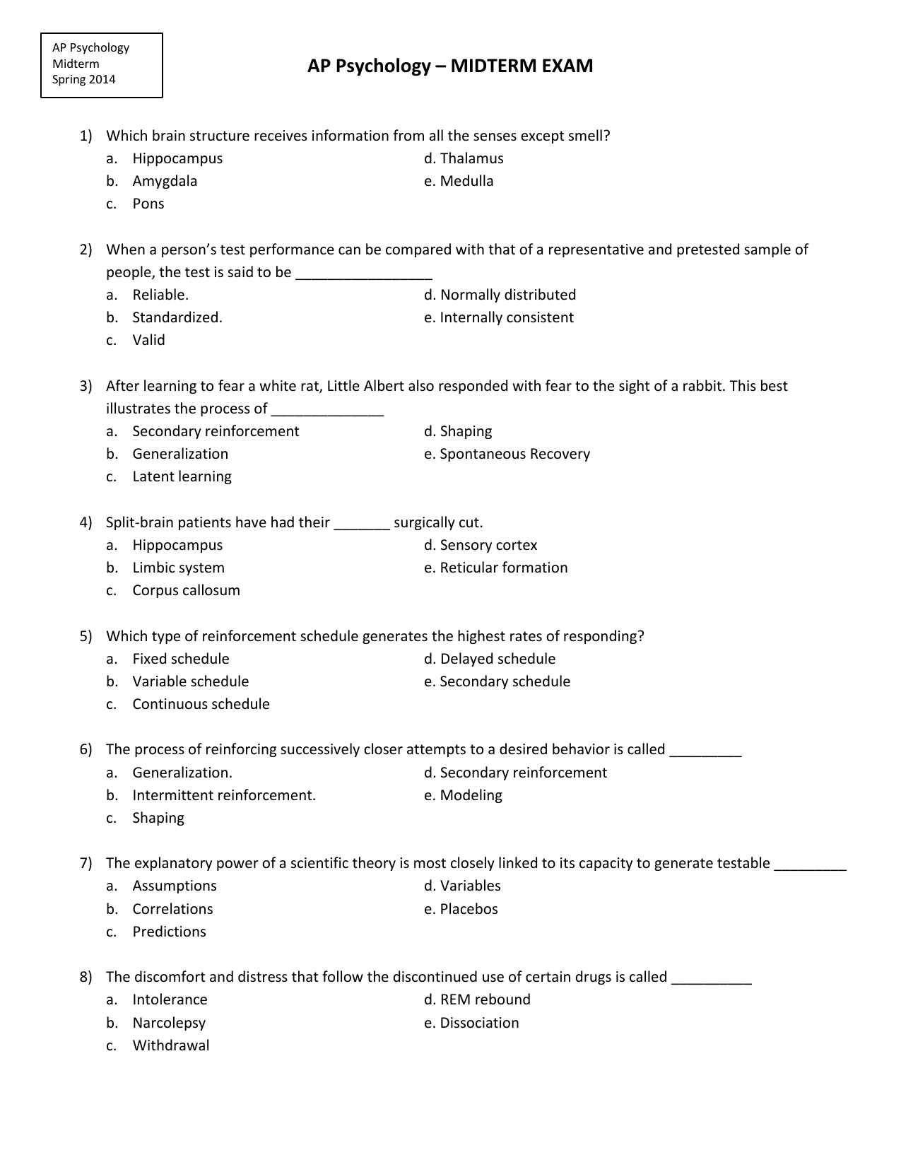 ap psychology unit 2 practice test pdf