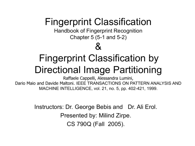 Fingerprint Classification 0442