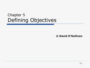 Defining Objectives