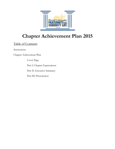 Chapter Achievement Plan 2015