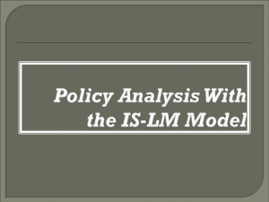 Policy Analysis with the IS/LM Model