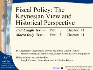 Fiscal Policy: The Keynesian View and Historical Perspective