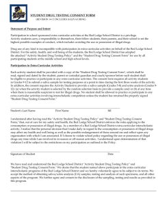 STUDENT DRUG TESTING CONSENT FORM (REVISION 14