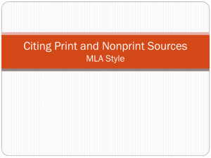 Citing Print & Nonprint Sources Powerpoint