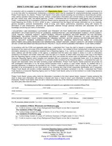 DISCLOSURE and AUTHORIZATION TO OBTAIN INFORMATION