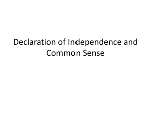 Declaration of Independence and Common Sense