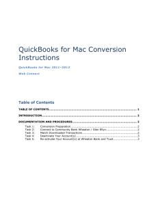 Quickbooks Web Connect (Mac)