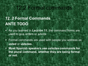 12.2 Formal commands