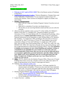 ENGL 101H, Fall, 2015 TuTh Week 1 Class Notes, page Dr. Harnett