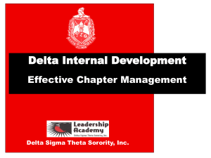 Chapter Management Defined - Delta Sigma Theta Sorority. Inc.