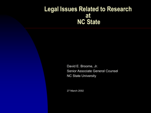 Legal Issues Related to Research