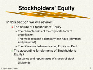 Stockholders' equity
