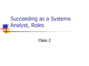 Succeeding as a Systems Analyst, Roles
