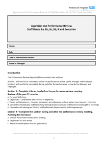 Appraisal and Performance Review of Staff Bands 8a, 8b, 8c, 8d, 9