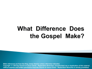 What Difference Does the Gospel Make?