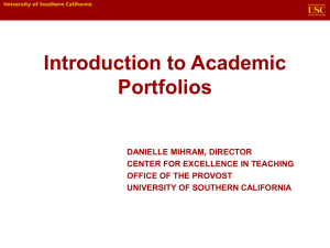 An Overview of the Academic Portfolio