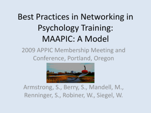 Best Practices in Networking in Psychology Training