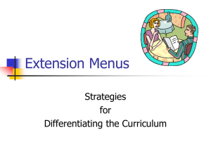 Extension Menus - Dare to Differentiate