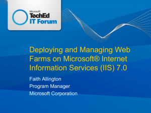 Deploying and Managing Web Farms on IIS7
