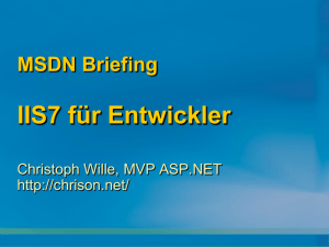 MSDN Briefing - IIS 7.0