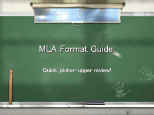 MLA Format Guide - Nicholls State University