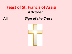 Prayer Service for Feast of St Francis