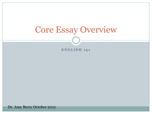 Core Essay Overview