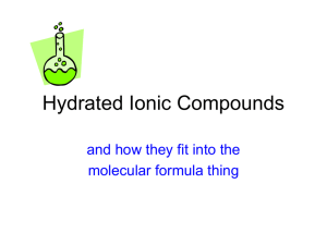 Hydrated Ionic Compounds