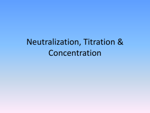 Neutralization Titrations and Concentration
