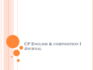 CP English & composition I Journal