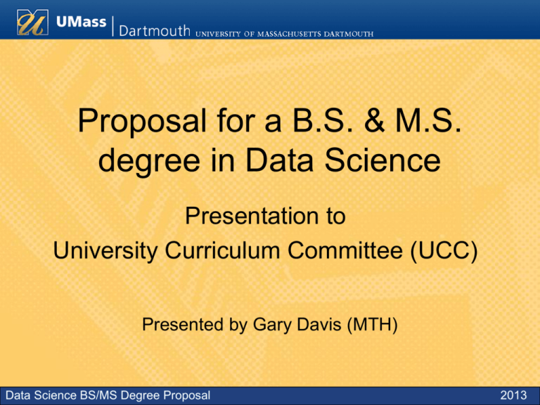 Data Science BS MS Degree Proposal