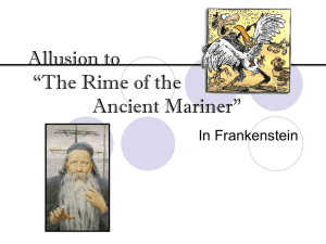 Allusion Ancient Mariner in Frankenstein