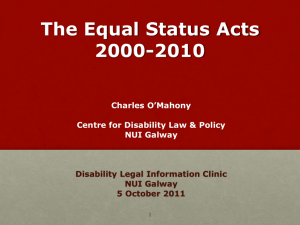 Equal Status Acts - National University of Ireland, Galway