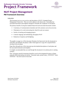PM Framework Overview - Northwestern University Information