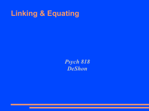 Linking & Equating