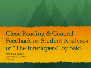 Analyzing *The Interlopers* by Saki