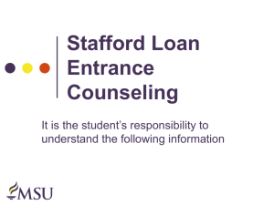 Stafford Loan Entrance Counseling