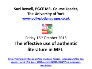 The effective use of authentic literature in MFL