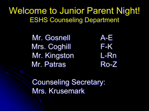 ESHS Jr Parent Night Nov 2015