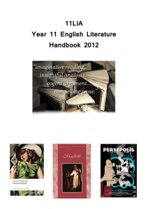 11LIA Year 11 English Literature Handbook 2012